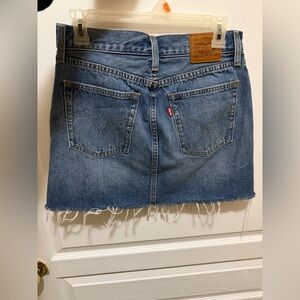 Levi's Denim Mini Skirt Size 27 | Vintage Wash | Raw Hem